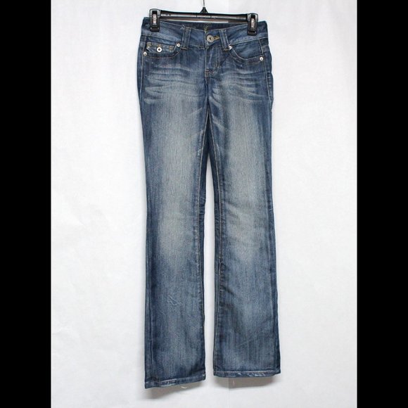 Women's Guess Denim Blue Jeans Size 24 Doheny With Minor Distressing - Picture 1 of 15